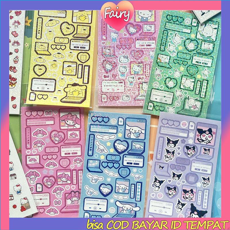 

stiker sanrio lucu kuromi steve sparkling cinnamoroll stikers jurnal toploader deco material sticker F