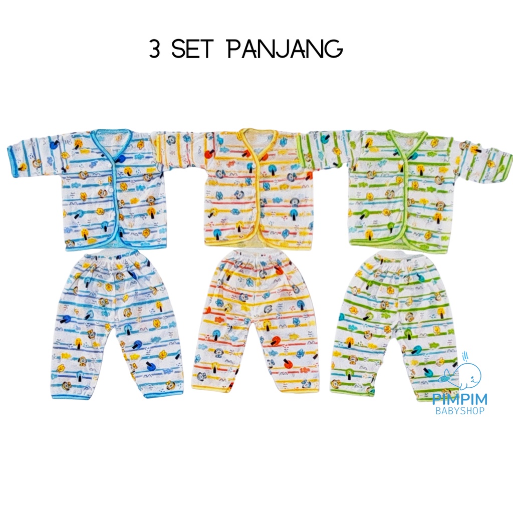 3 Set Setelan Baju Bayi Baru Lahir Motif AWAN Size Newborn 0-3 Bulan