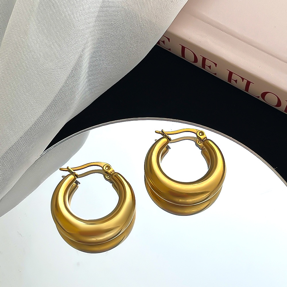 Anting cantol bulat titanium anti karat harga grosir bisa cod