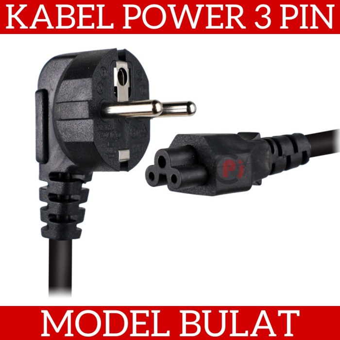 Kabel Power Supply Model Bulat Lubang 3 x 0.6mm Panjang 1.5 Meter