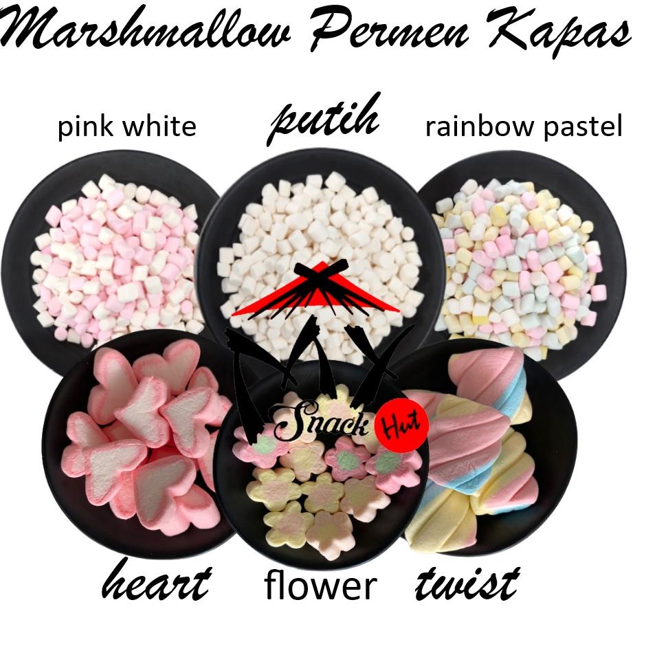 

⇜ MARSHMALLOW MINI 50GR - MARSMELOW CORNICHE SNACK CRUST JAR CHOMP TOPPING PUTIH WHITE PINK RAINBOW PASTEL ➤