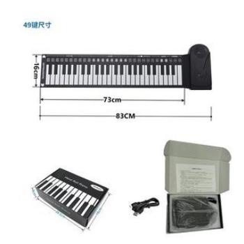 Berlatih untuk pemula Mini Electric49 kunci fleksibel piano musik portabel silikon bergulir musik elektronik keyboard lembut elektronik