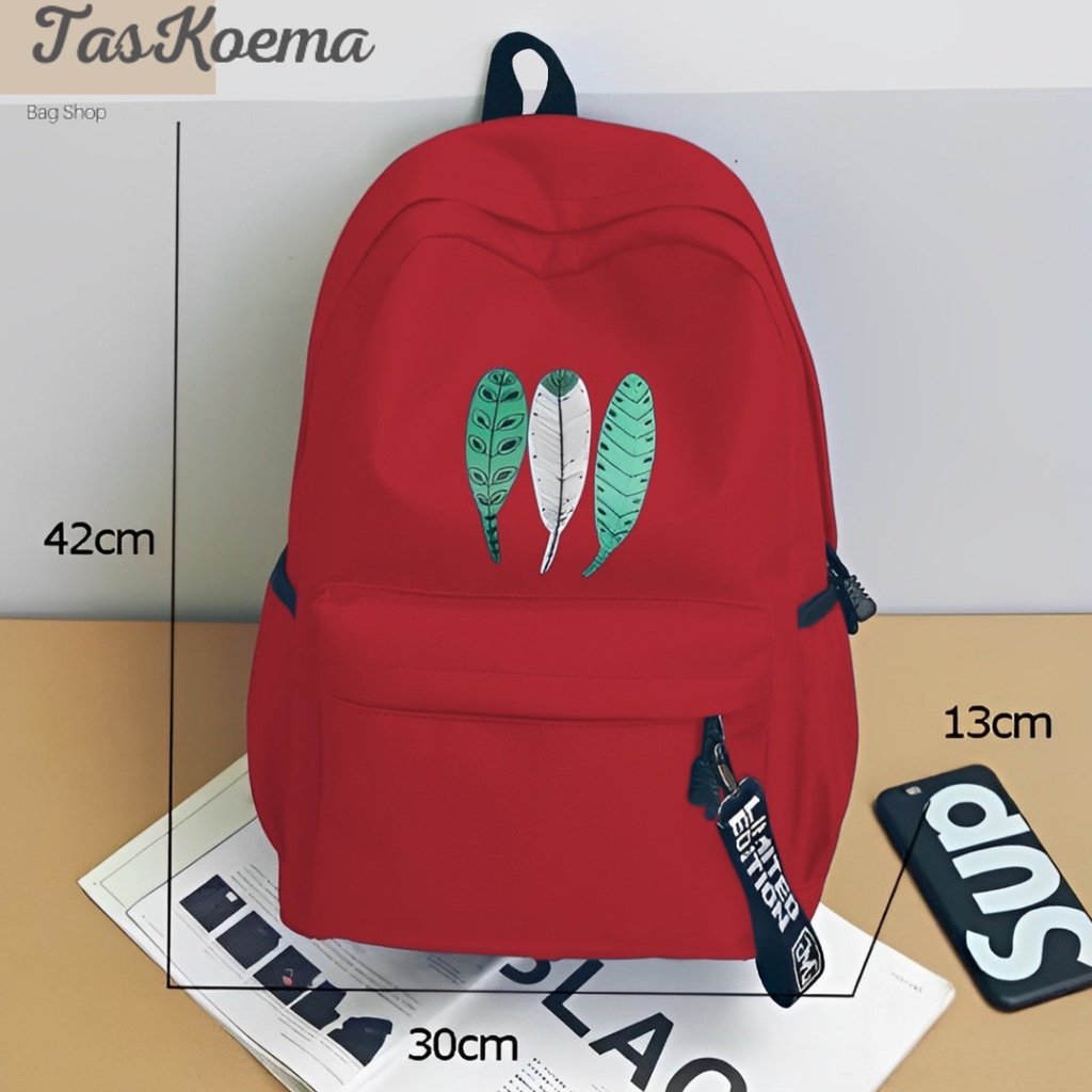 [COD] Ransel Backpack Polos Warna Solid Tas Sekolah SD SMP SMA Kapasitas Besar Trendy Korean Style TasKoema