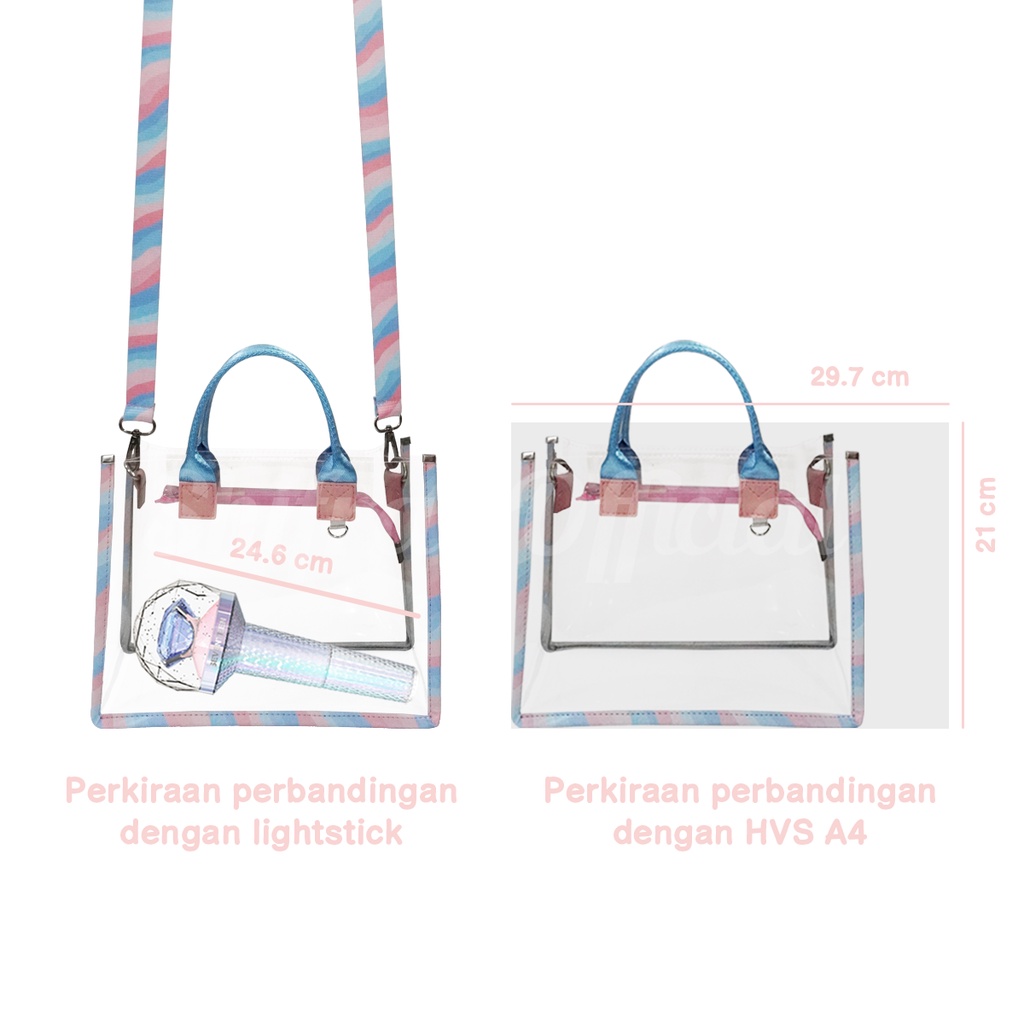 Shifra Tote Bag Mika Tas Konser Set dengan Pouch, Gantungan Kartu, dan Tali Panjang Seventeen NCT Black Pink Suju