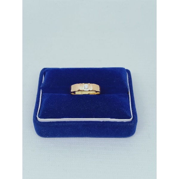 Cincin ring mp 1 wedding ring / cincin perak asli silver 925 lapis emas/ cincin fashion pria &amp; wanita terbaru