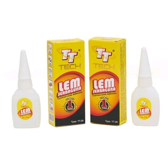 Lem Power Serbaguna Lem TT  / Lem Serbaguna, Lem Korea, Lem Setan merk /Perekat Power Glue Cair / Lem Super Besi Tetes Serbaguna Merek TT TECH 20 ml