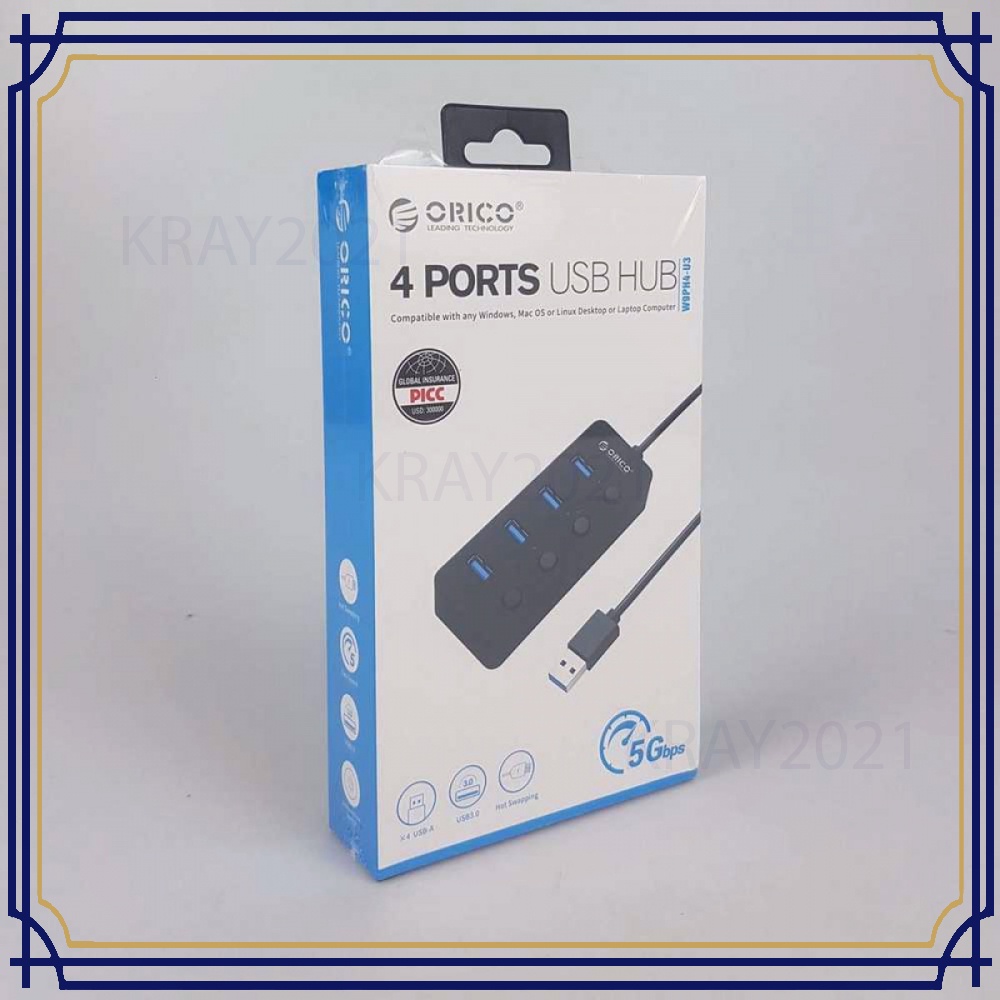 USB 3.0 High Speed USB HUB 4 Port with On/Off Switch -HB866