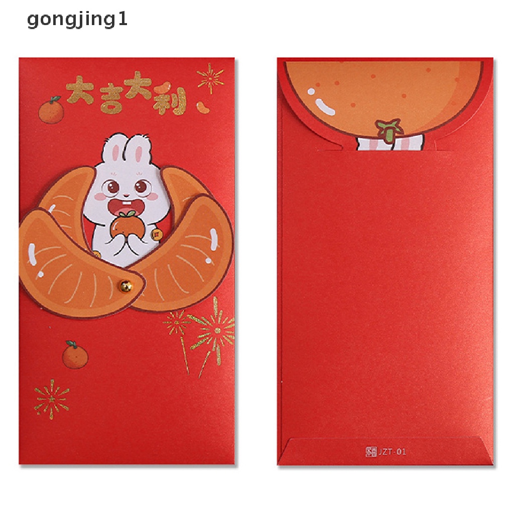 Ggg 6pcs /set 2023tahun Kelinci Amplop Merah Dekorasi Imlek2023Hongbao ID