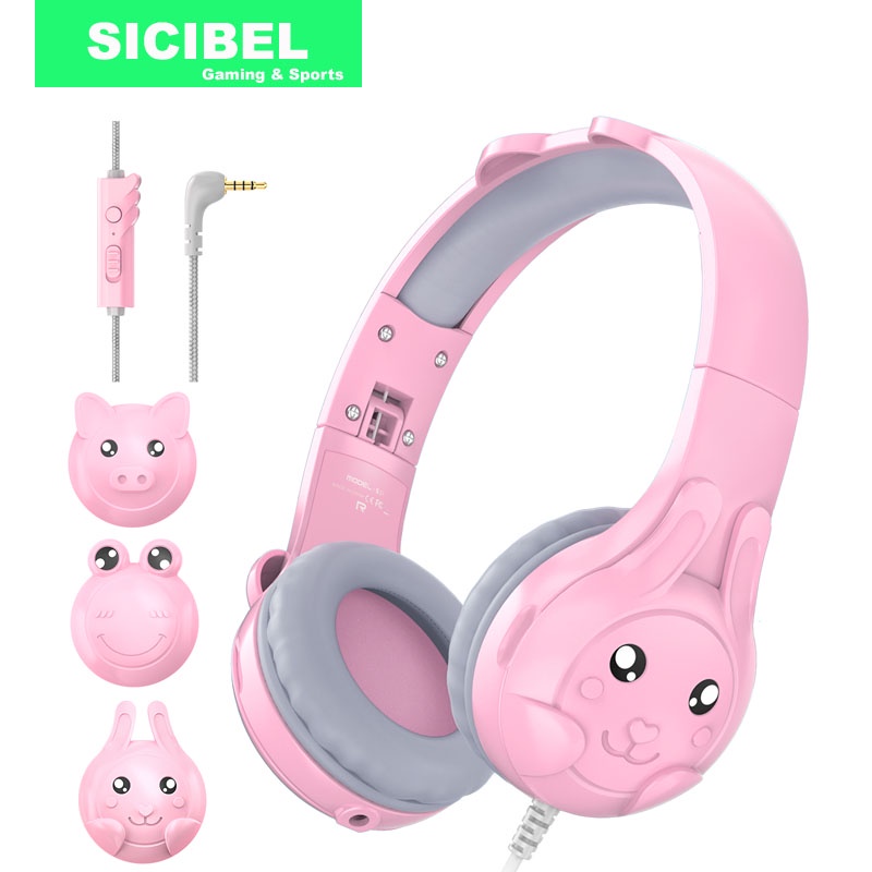 Sicibel S31 Headset Over Ear Motif Kartun Dengan Mic + Remote Control Untuk Anak