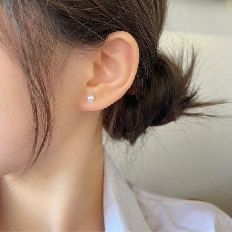 We Flower 6 Pcs Korea s925 Silver Pearl Beads Stud Earrings Set Untuk Wanita Gadis Klasik Mutiara Bola Anting Perhiasan Untuk Pesta Pernikahan Pertunangan