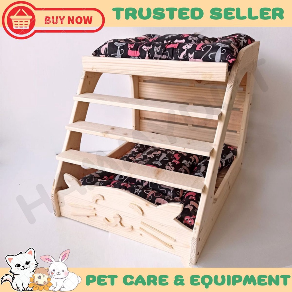 Rumah Tempat Tidur Kandang Kucing Anjing Kelinci Kayu