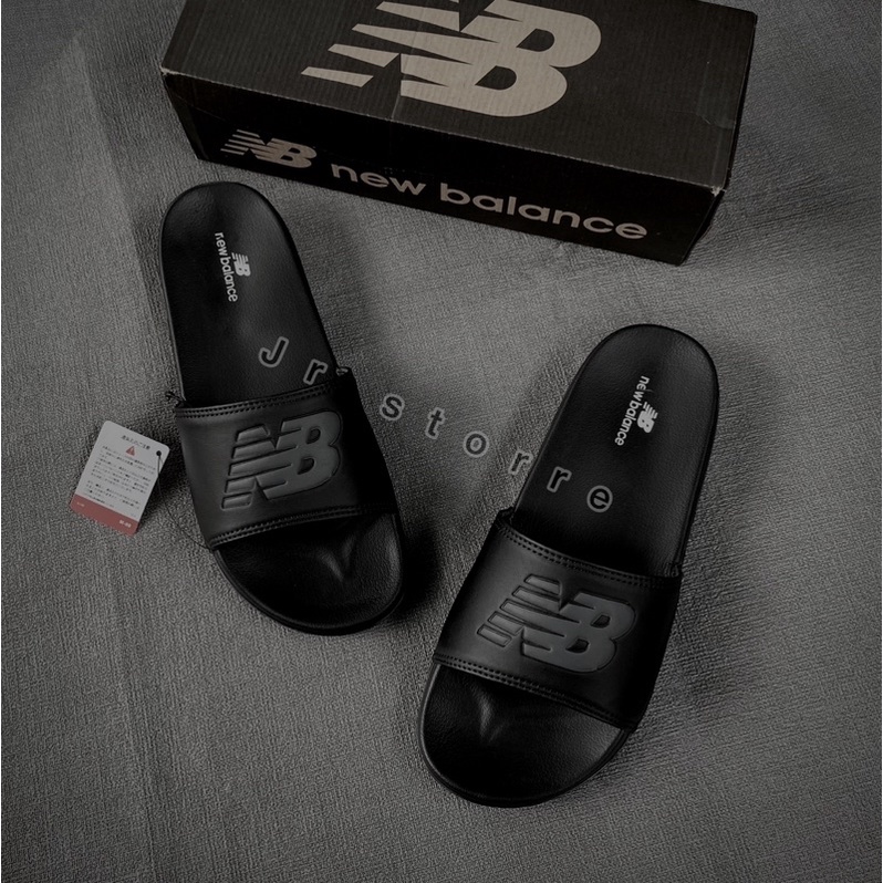 Sandal Slide Slip Slippers Pria Kualitas Premium  Official - Sandal Slide Black SWH PL 01
