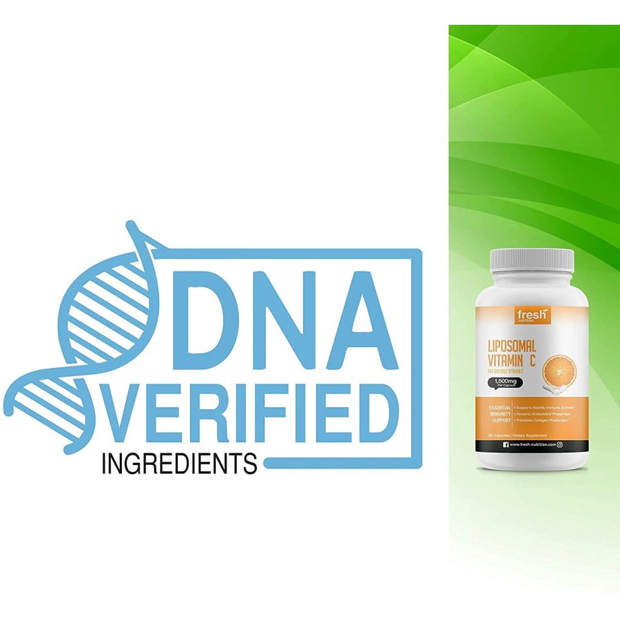 Fresh Nutrition Liposomal Vitamin C 1500 mg 90 Cap Vegan DNA Verified