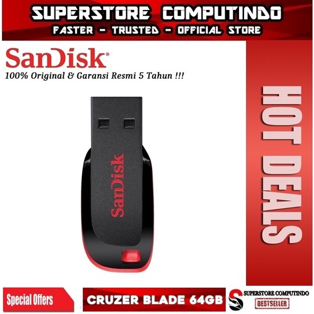 Flashdisk SanDisk Cruzer Blade 64GB CZ50 | SanDisk CZ50 64GB