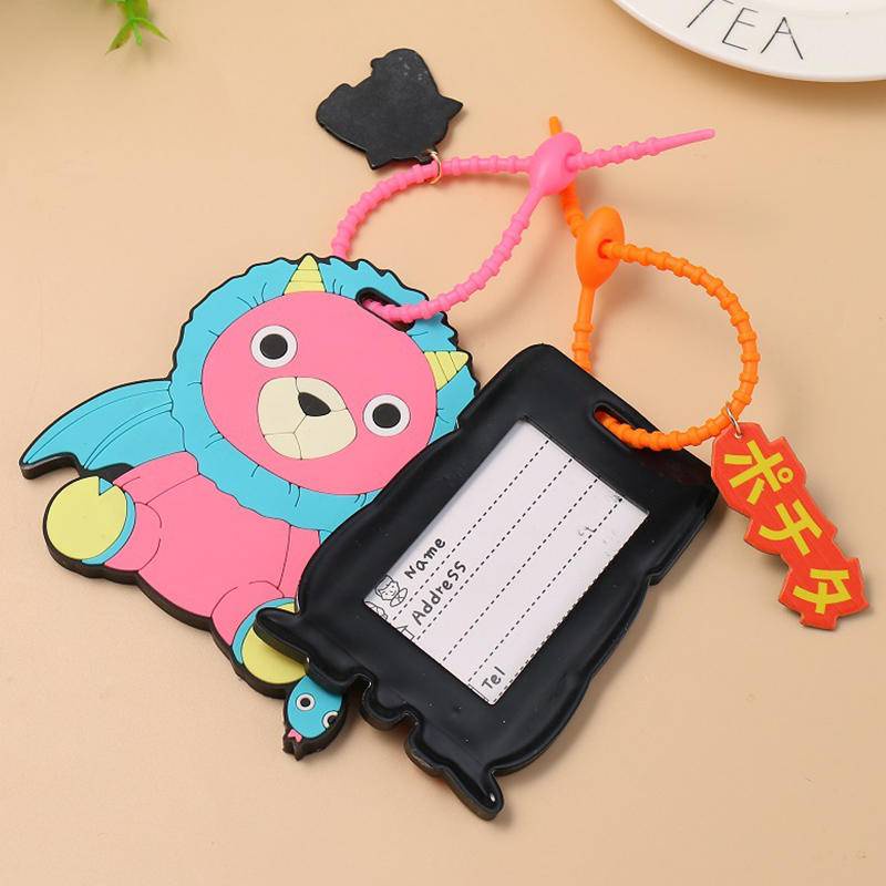 Spyxfamily Anya Forger Chimera Chainsaw Man Denji Pochita Silicon Luggage Tag Tag Tag Portable Gaya Anime Untuk Anak Perempuan Laki Laki Sarung Kartu Dalam Stok New Arrival LY