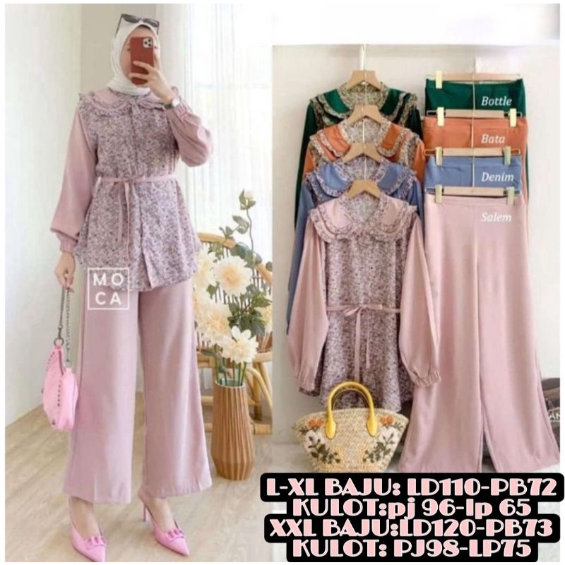 [COD] setcel cringkle airflow bunga  BEST SELLER | setcel wanita | oneset wanita