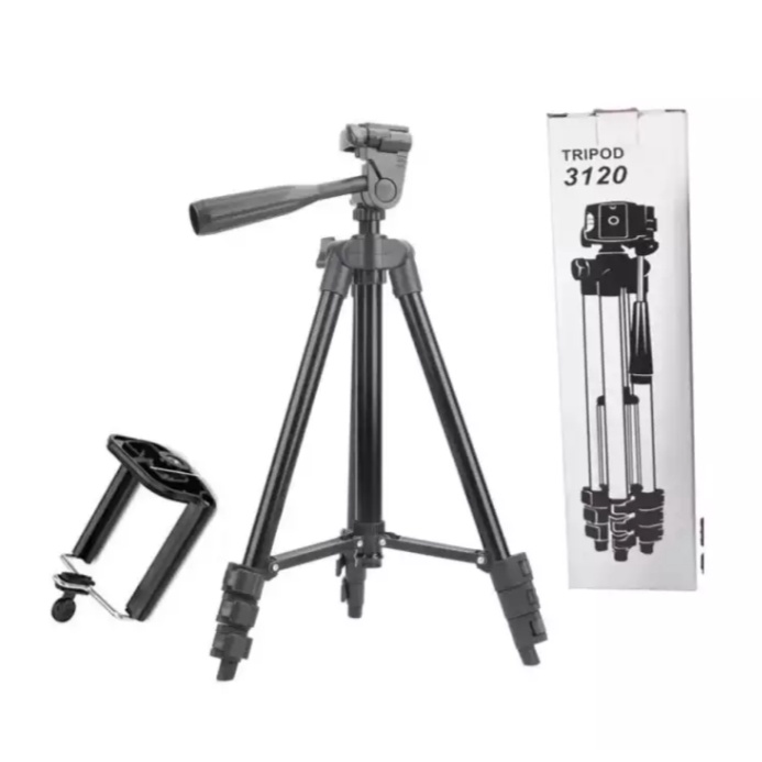Tripod TF-3120 Black Edition-Tripod Kamera 3120 Free Holder U Stainless With 3x Extend Leg