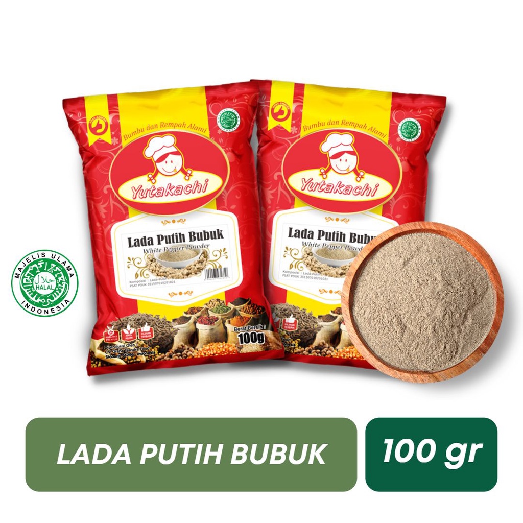 PAKET BUMBU REMPAH 6 YUTAKACHI (Lada Putih + Lada Hitam + Cabe Super) @100 gram