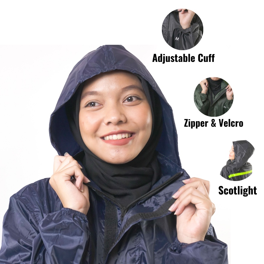 Jas Mantel Hujan Ujan Rok Korea Wanita Cewek Gamis Hijab Syar i Muslimah Jumbo Mantela