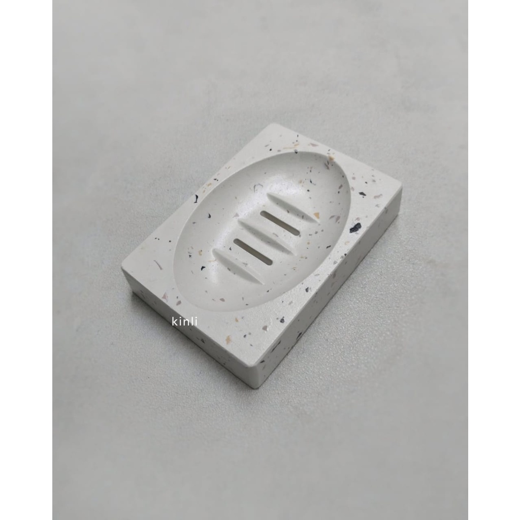 soap bar dish holder concrete terrazzo white concrete tempat sabun