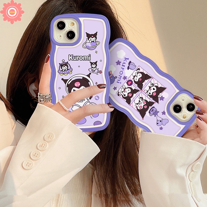 Case Realme C53 C55 10 C12 C35 C25 C30 C11 C33 C25s C15 C21Y C11 2021 9 8i 9 Pro+C25Y C3 7i 5i 6i 8 8Pro 9i 57 C1 C20 Kartun Lucu Astronot Ruang Kuromi Wavy Edge Soft Sarung