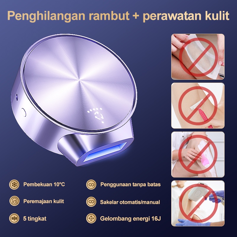 AmazeFan 2in1 IPL Laser hair removal perontok bulu permanen＆pijat wajah Tanpa sakit Kompres dingin 10°C Alat penghilang bulu ketiak permanen 5 tingkat epilator hair remover Alat pencukur bulu kemaluan Rambut bibir/kaki 4 minggu untuk melihat hasilnya