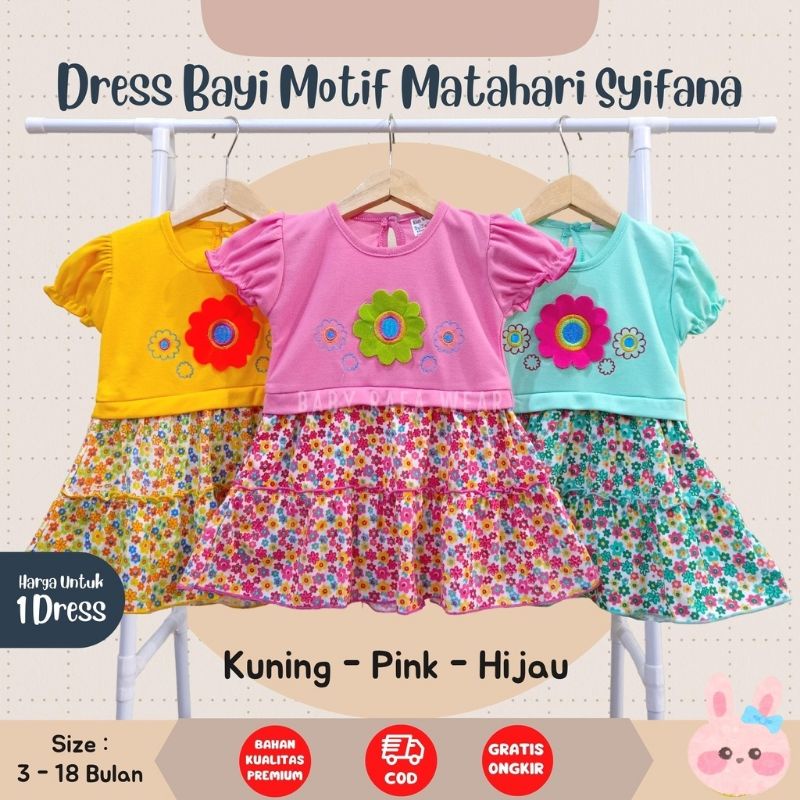 Drese Bayi Syifana Matahari / Setelan Baju Bayi Bunga Matahari