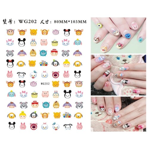 CARTOON SERIES Ultra Thin Nail Stickers Stiker Kuku Hello Kitty Doraemon Chi Kitten Gudetama Minion