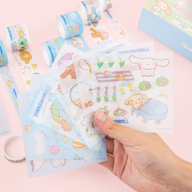 Washi tape set Stationery Karakter Kuromi Pompompurin Cinnamoroll My Melody Snoopy