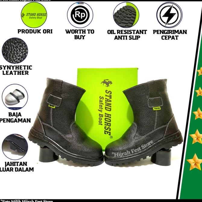 Sepatu Safety Pria Lapangan Sepatu Kerja Proyek Sefty Septi Ujung Besi