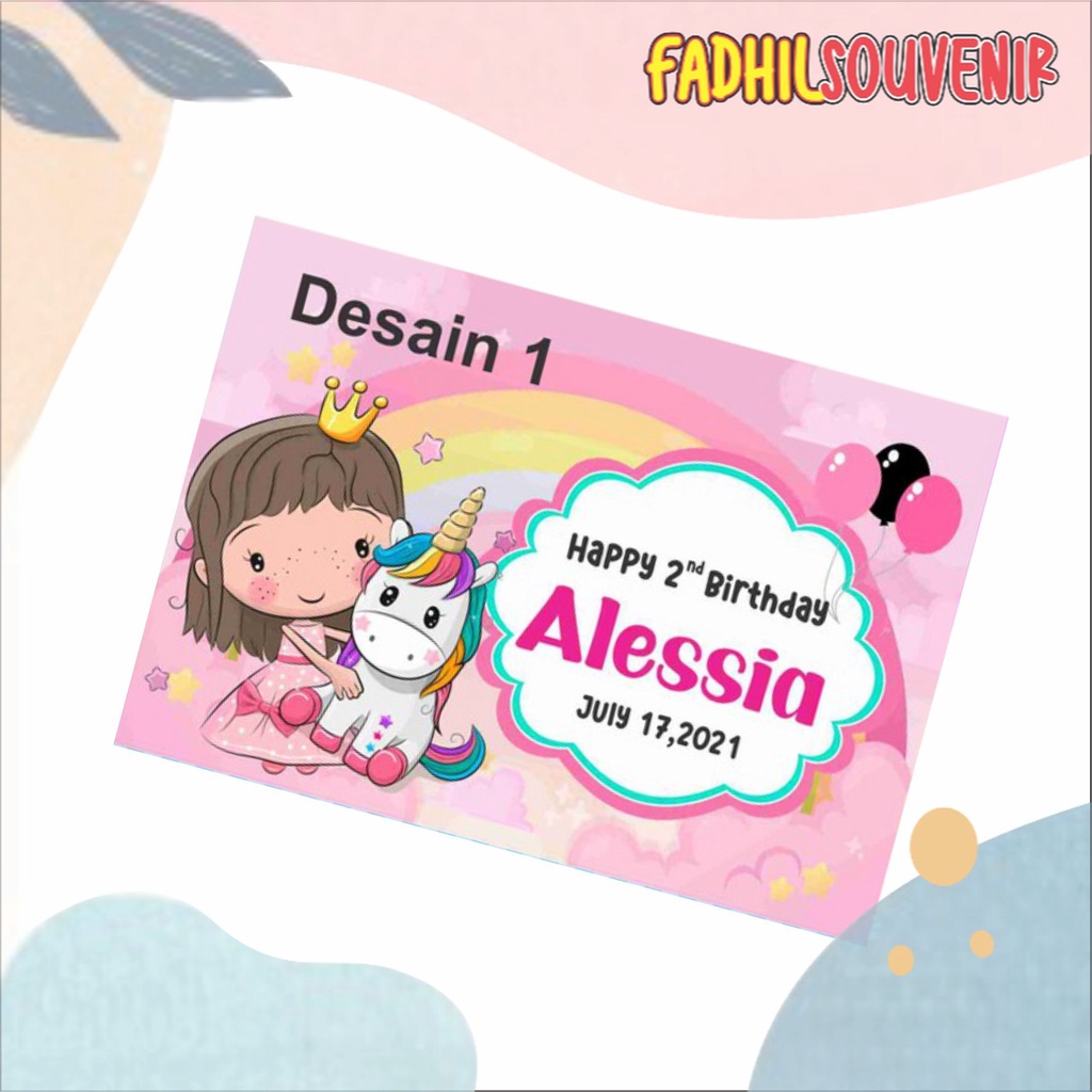 

STIKER LABEL BENTO GOODIE BAG MOTIF UNICORN FADHILSOUVENIR
