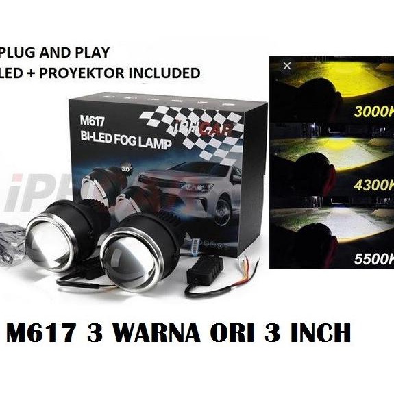 Termurah Lampu LED FOGLAMP IPHCAR Proyektor M617 Biled Projector Projie 3 warna