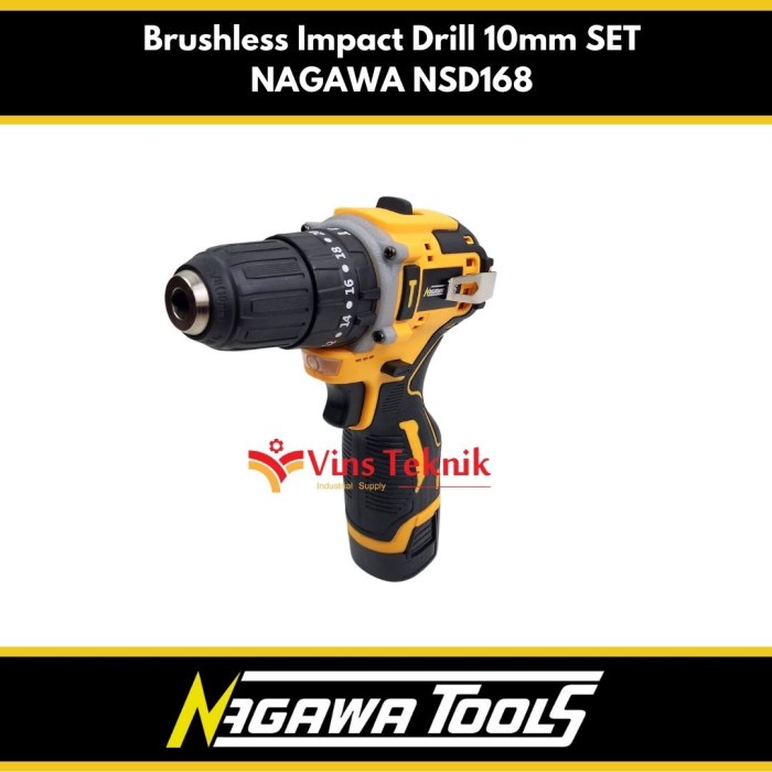 Mesin Bor Tembok 10Mm Cordless Impact Drill Nsd168 Nagawa Nsd 168
