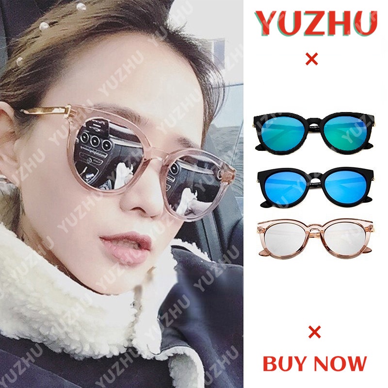 (YUZHU) Korea Fashion Oversized Bingkai Bulat Terpolarisasi Kacamata Hitam Mode Baru UV400 Kacamata Hitam Wanita