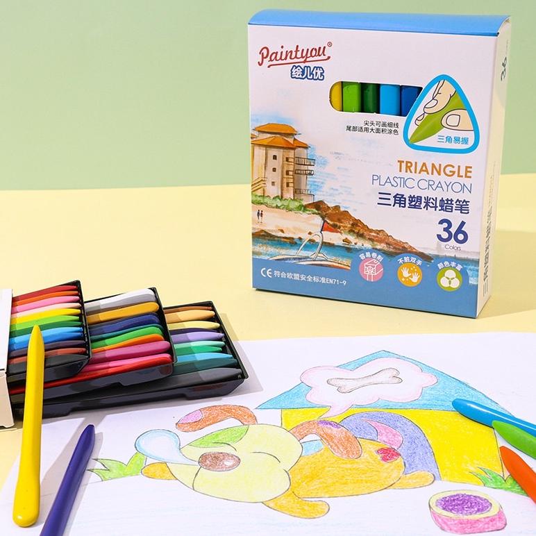 

KRAYON SEGITIGA TRIANGLE - TRIANGULAR CRAYON LABS NON TOXIC WATERPROOF TERLARISS...,,,,,
