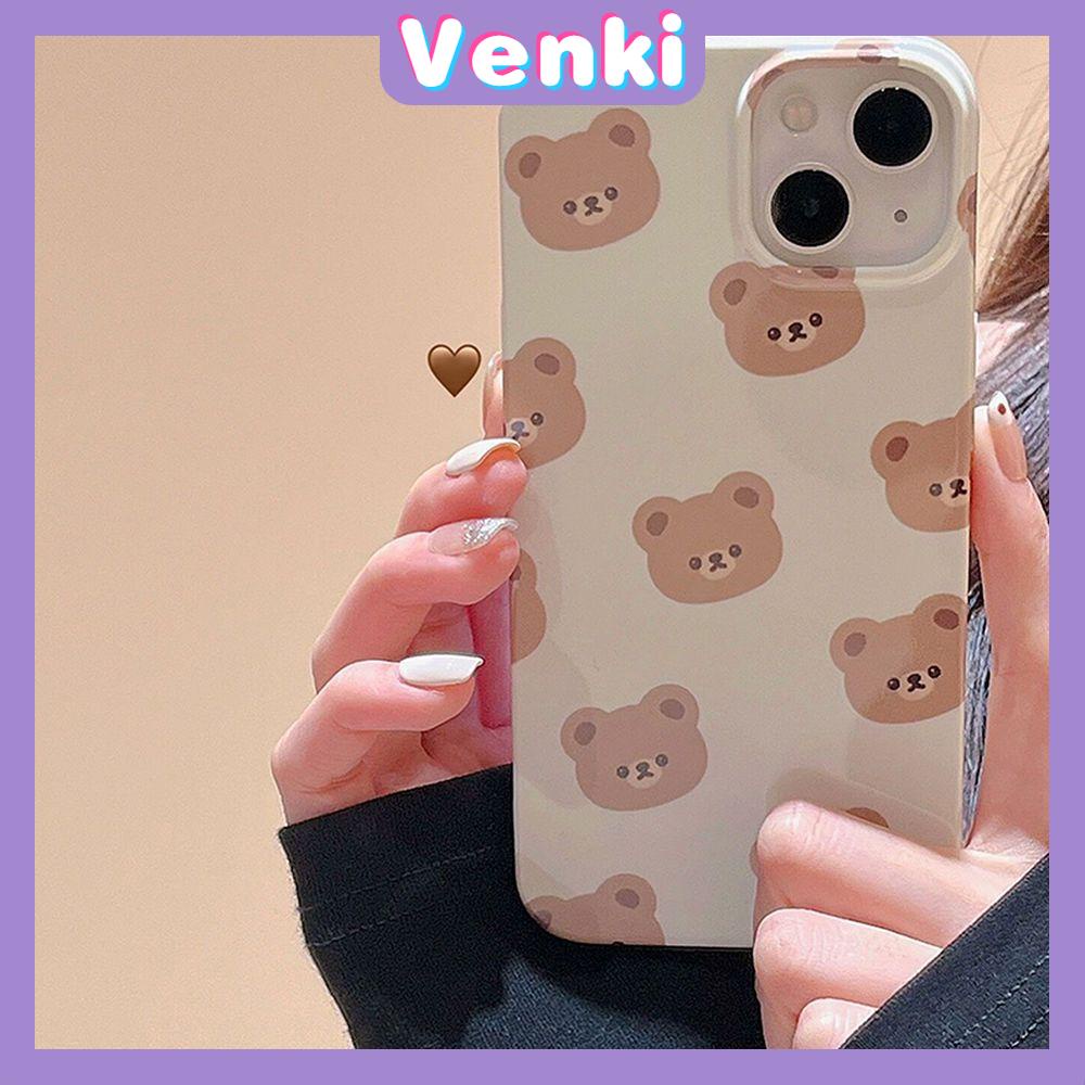 Case iPhone 14 Pro Max Soft TPU Candy Case Cute Little Bears Glossy Khaki Case Camera Protection Shockproof For iPhone 13 12 11 Plus Pro Max 7 Plus X XR