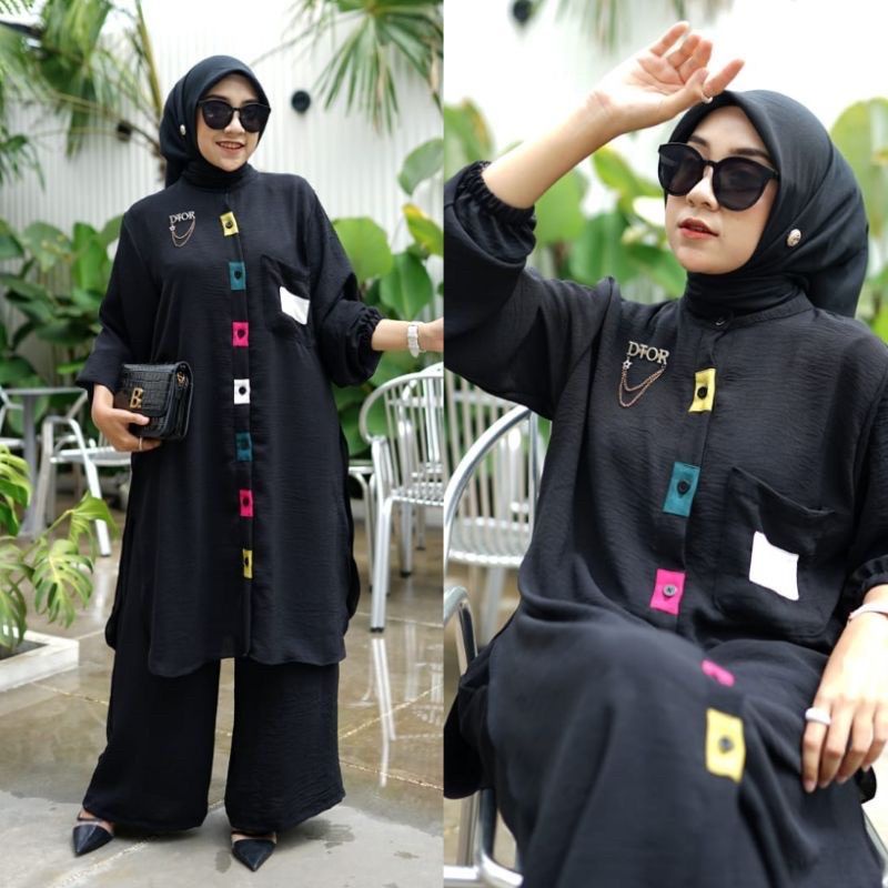 NAYA TUNIK/SETELAN WANITA LONG TUNIK/SETELAN CRINKLE AIRFLO