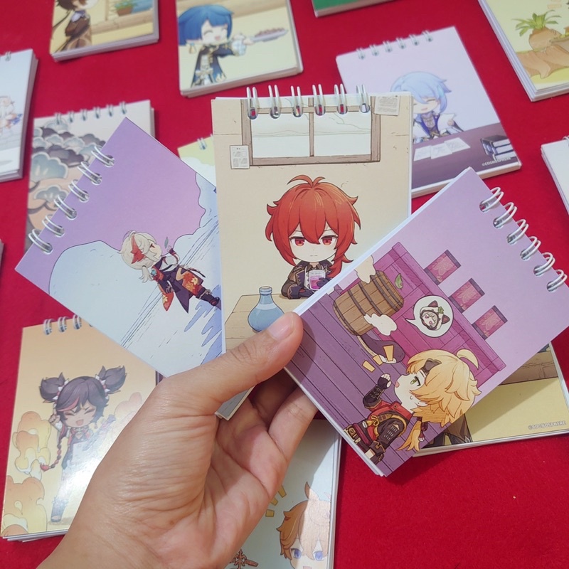 

buku notes notebook mini genshin impact full colour ukuran a7 random