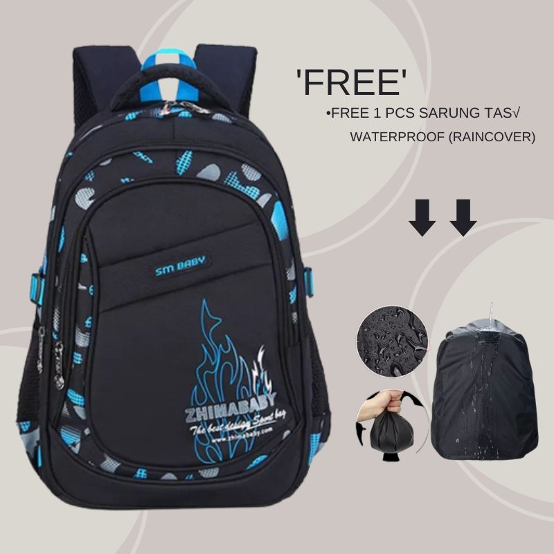 GTM Tas Ransel Karakter Pelangi Tas Laki-laki Perempuan Tas Backpack Multifungsi