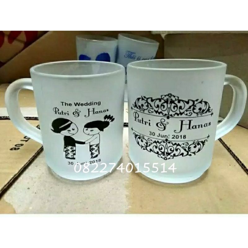 souvenir gelas gagang, gelas ngopii doff