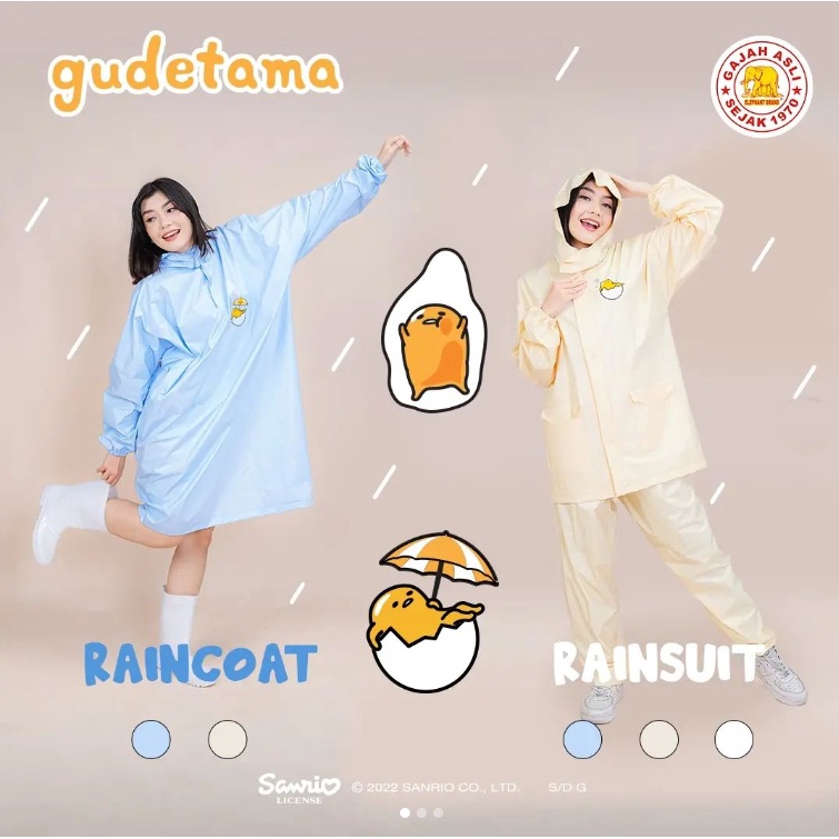 Jas Hujan GUDETAMA Terusan Raincoat Lucu Anime Jepang