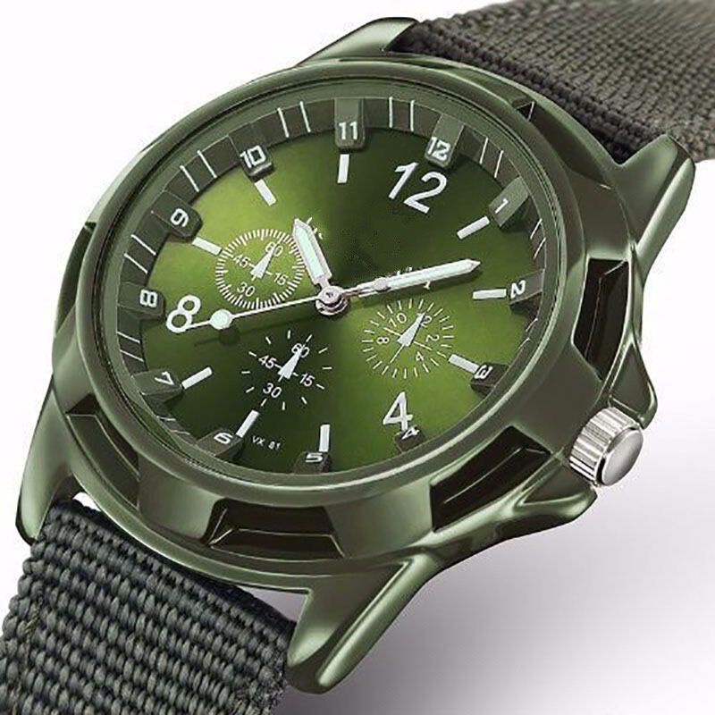 (Cod)Jam Tangan Pria Fashion Geneva Crono3 Variasi Strap Canvas (Dikirim Jakarta)