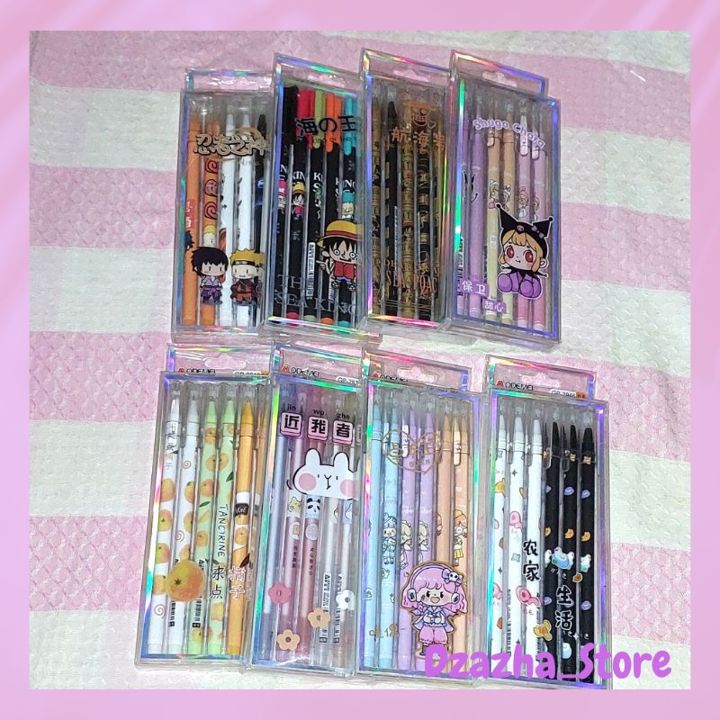 

PULPEN GEL MOTIF NARUTO, ONE PEACE DLL 1 PAK ISI 6 PCS