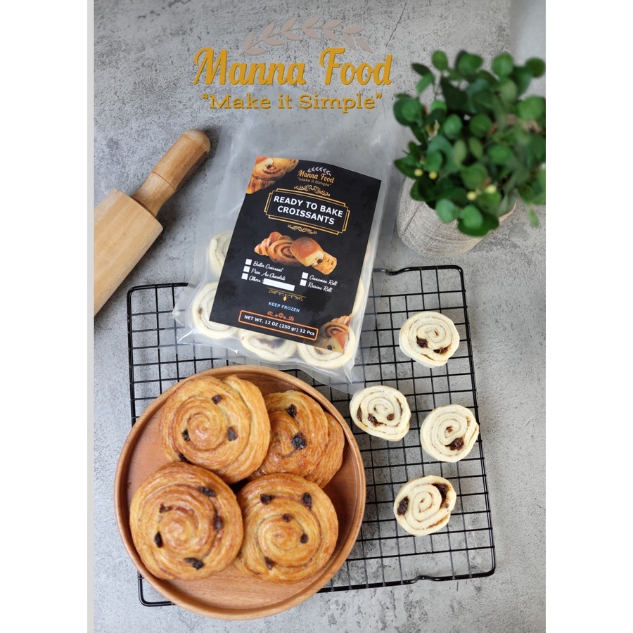 

Manna Food FROZEN Croissant Cinnamon Roll/Croissant Beku/ isi 12