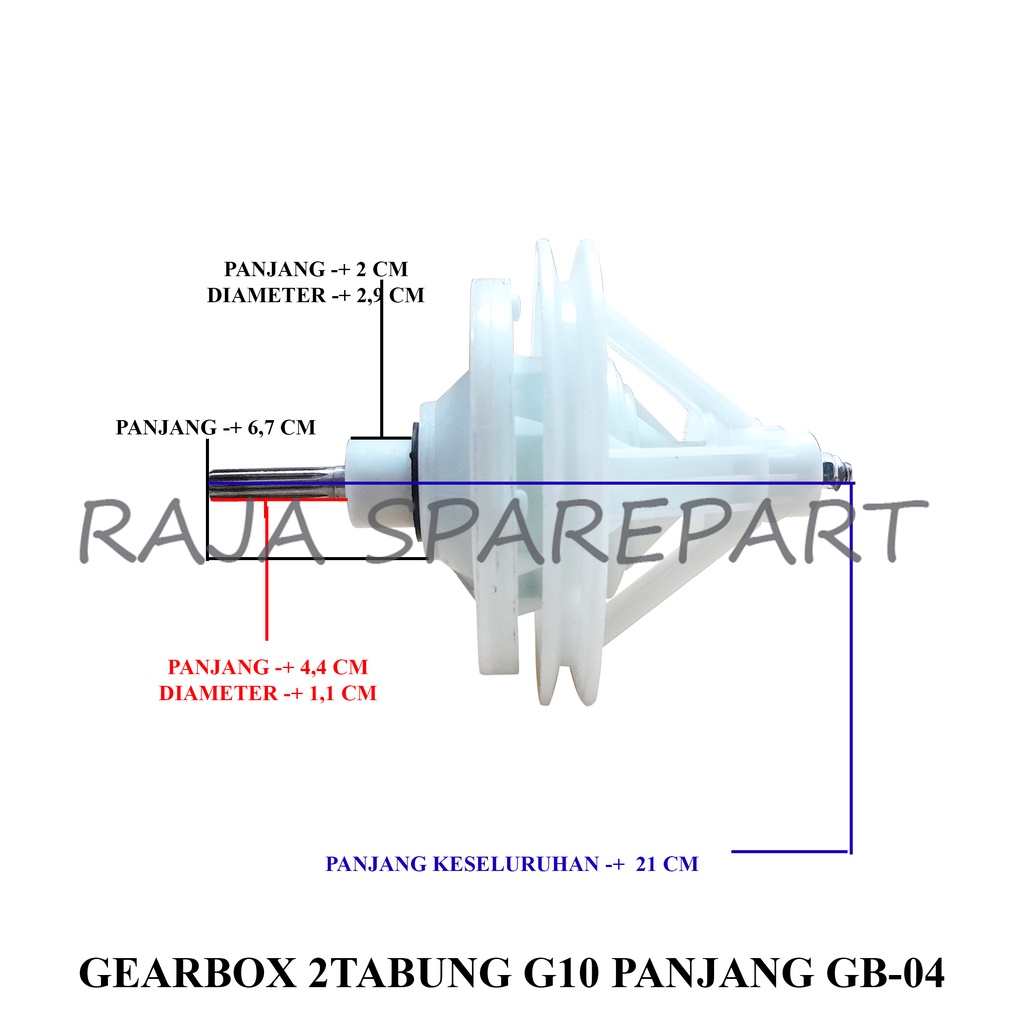 Gearbox Mesin Cuci 2 Tabung Gigi 10 Panjang GB04