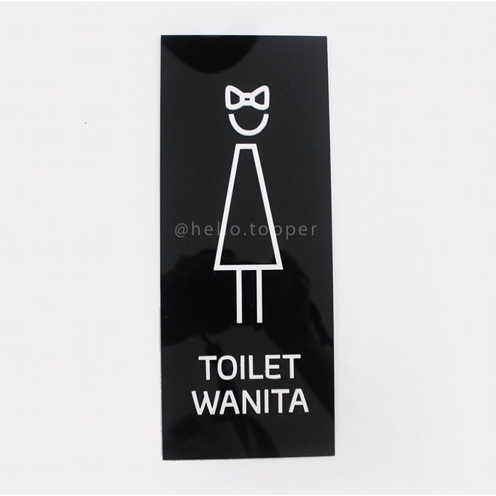 

TOILET SIGN ACRYLIC SIMPLE WOMEN AKRILIK LABEL SIGN TOILET