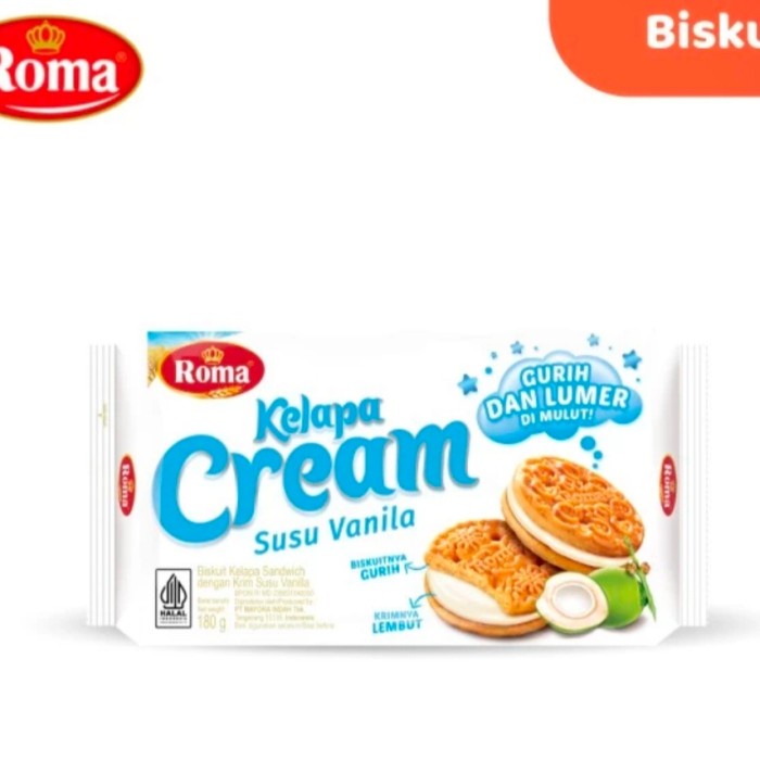 

ROMA KELAPA CREAM SUSU VANILA 180 GR