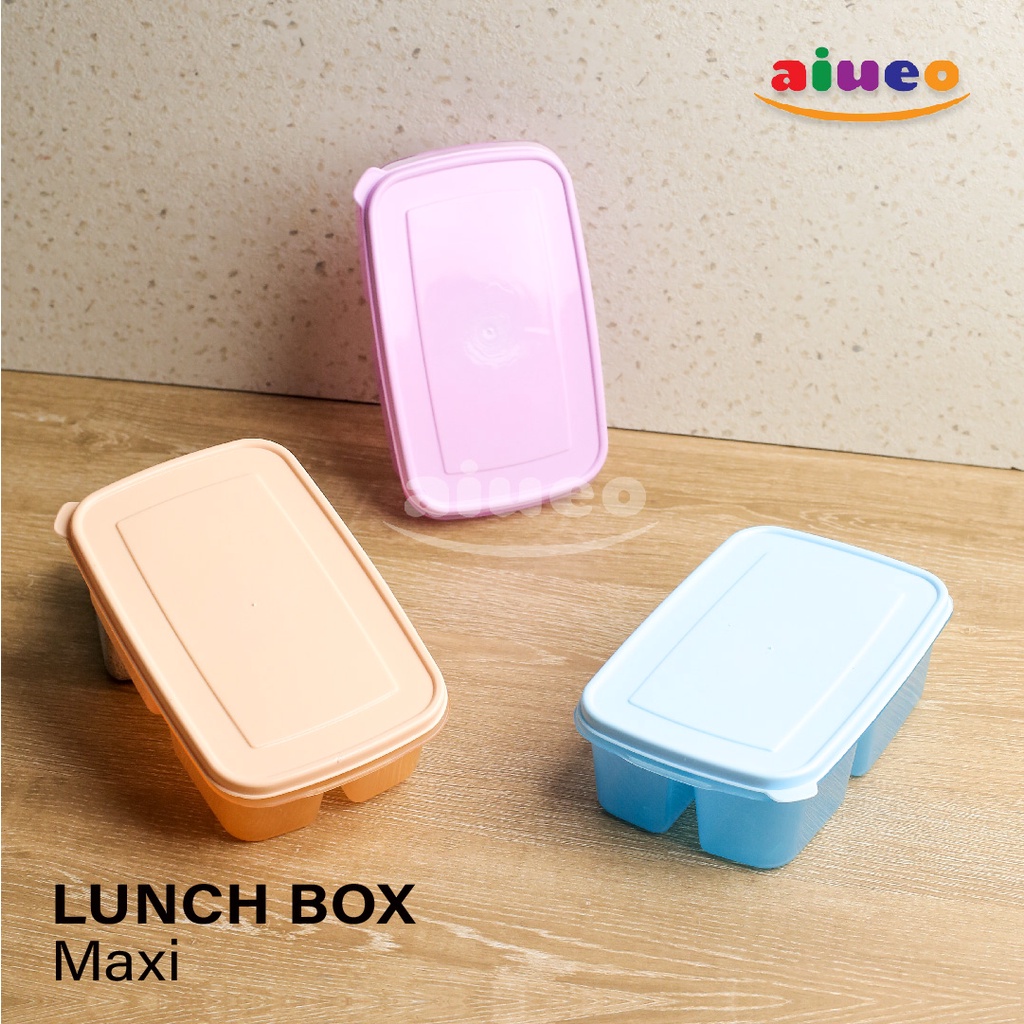 Kotak Makan 3 Grid - Lunch Box Sekolah - Kotak Makan Anak - Kotak Bekal Makan Siang Box Makan Anak BPA Anti Pecah