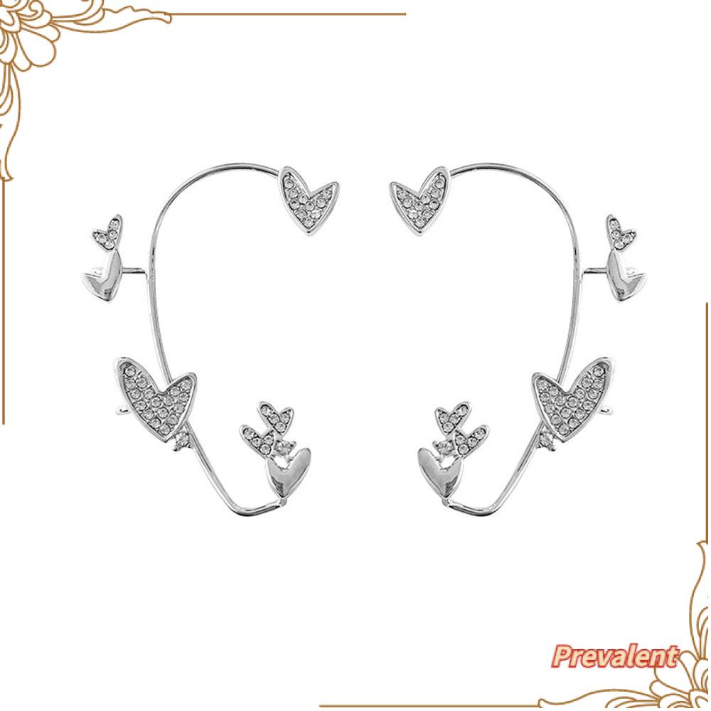 Preva Ear Wrap Hadiah Pembungkus Telinga Tanpa Tindik Berlian Imitasi Tanpa Tindik Tragus Earrings