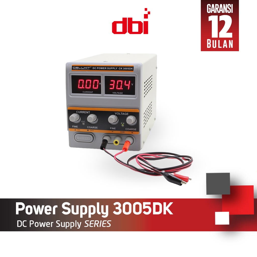 DC Power Supply + Kabel 30V5A Digital CELLKIT 3005DK